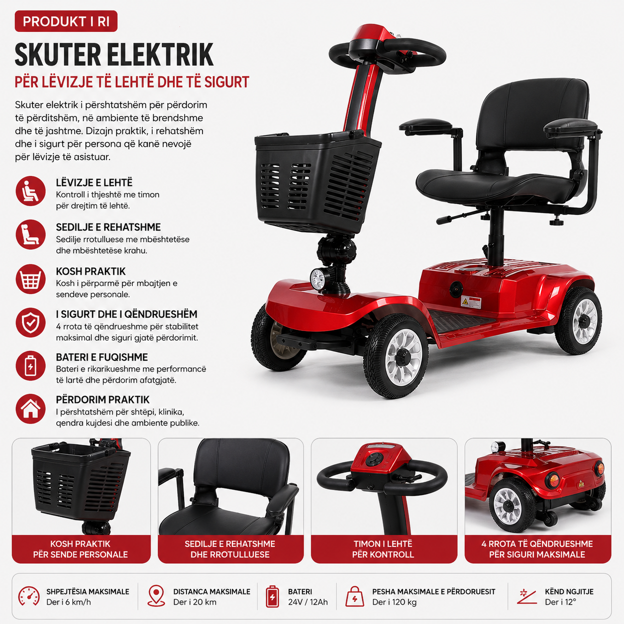 Skuter Elektrik për Persona me Aftësi të Kufizuara